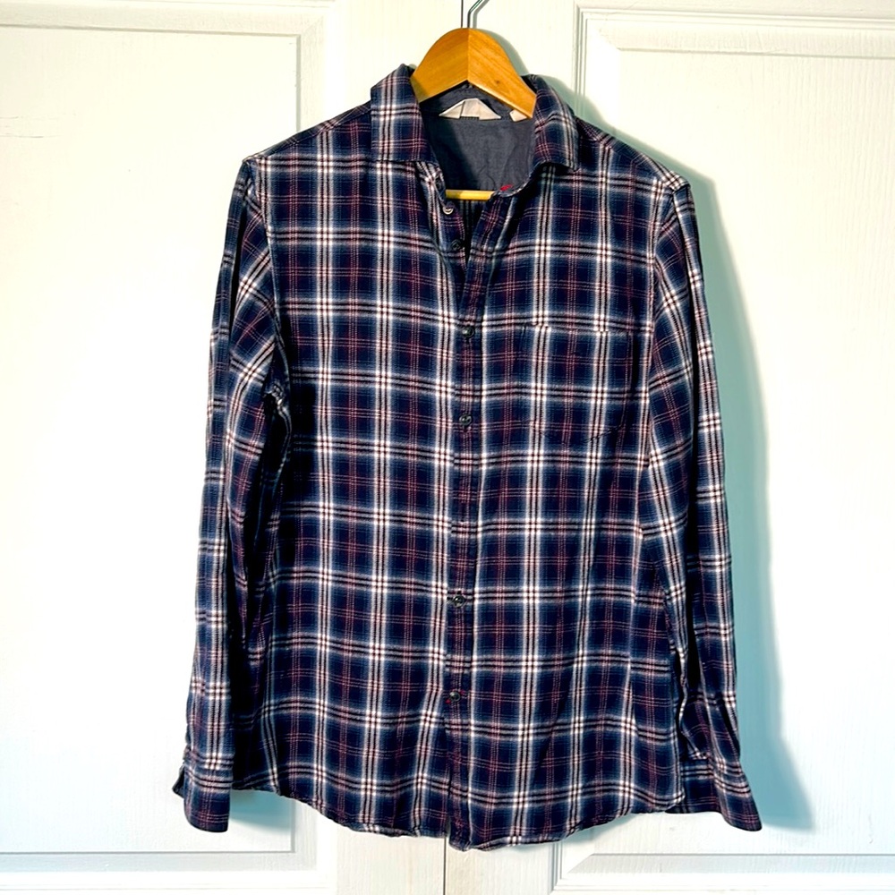 HUDSON NORTH MEN PLAID COTTON SHIRT IN SIZE MEDIUM